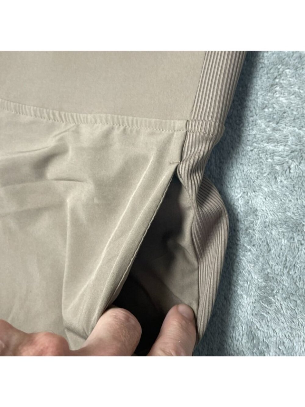 NWT Kirkland Signature L Ankle Pants Pullon Rib Panel Tan  G2241 - Picture 14 of 15
